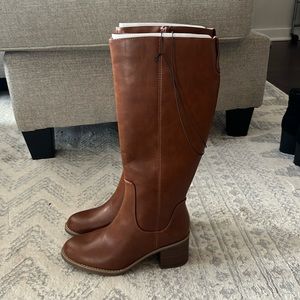 Knee high cognac colored boots- never been worn!